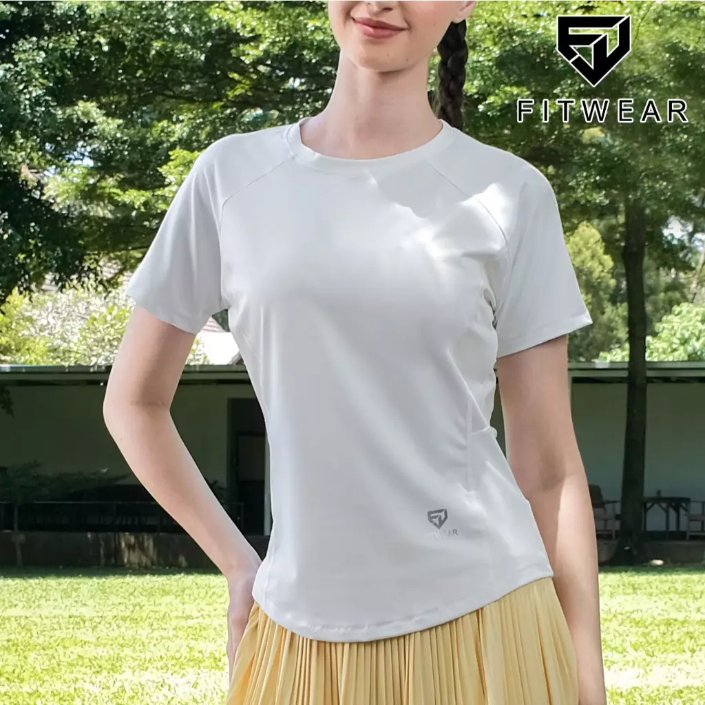 Fitwear Kaos Big Size Olahraga Wanita BROOKLYN UPPER BACK BREATHABLE - WHITE