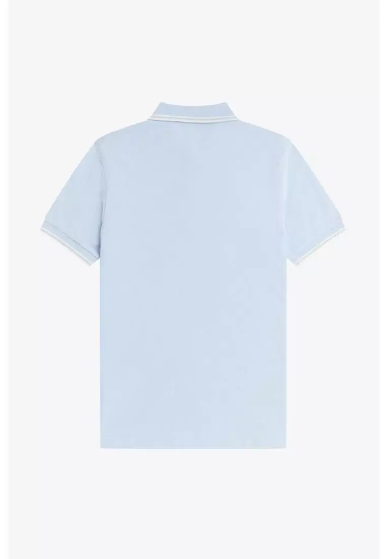 Fred Perry M3600 Twin Tipped Fred Perry Shirt (Light Smoke / Ecru / Ecru)