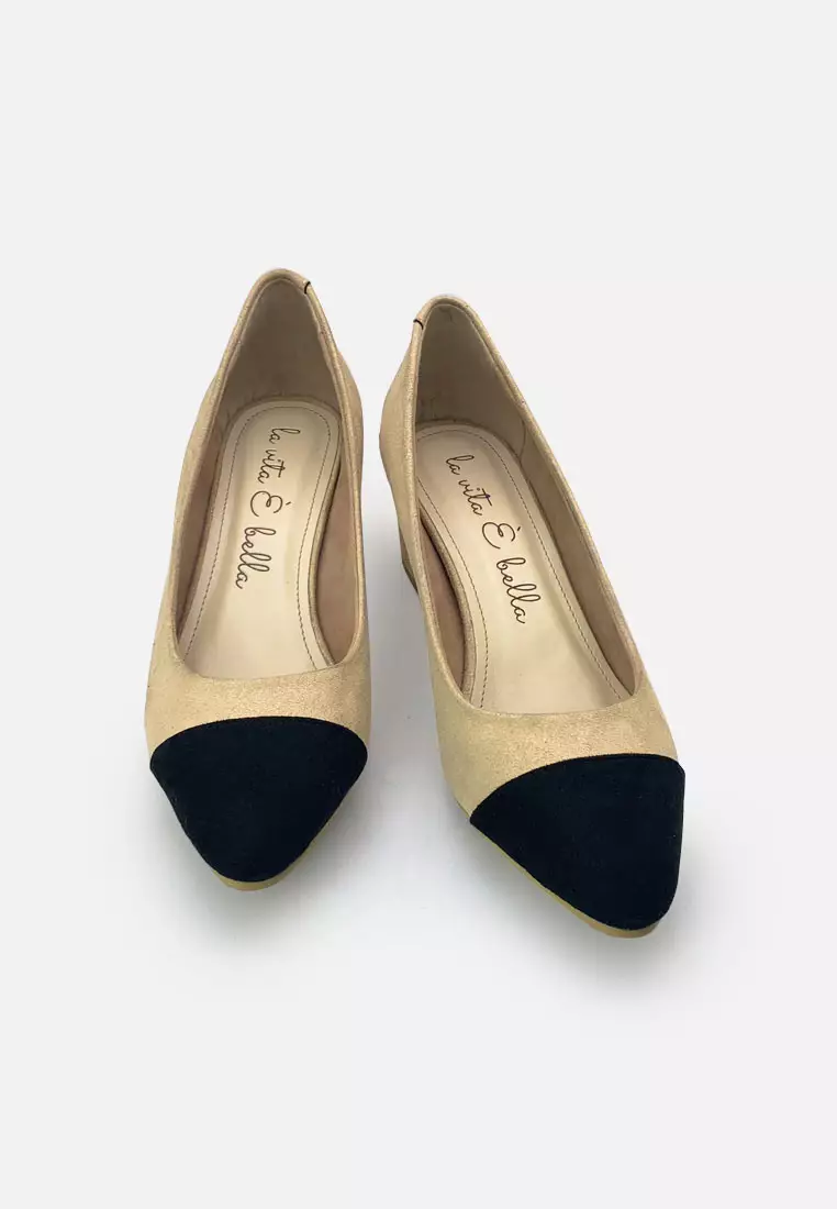 Kate Toe Cap Pumps Shoes Block Heels