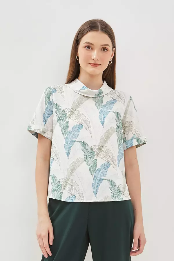Minimal Zhea Floral Blouse - Green