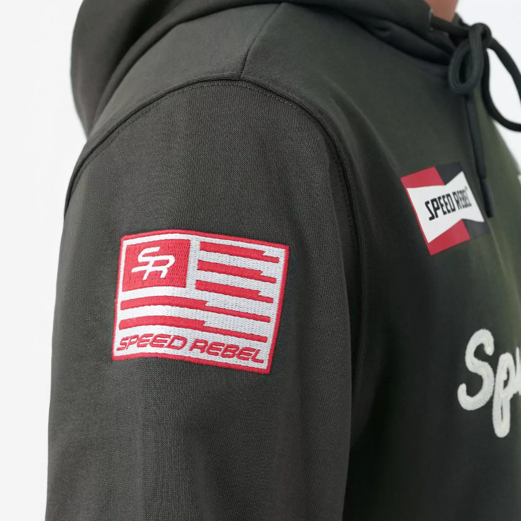 CELCIUS Speed Rebel Embroidery Hoodie LIN001447C Hijau