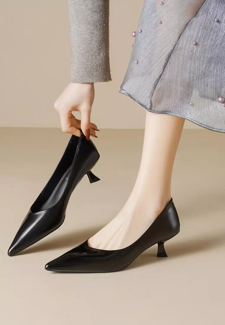 4.5CM Pointed Kitten Heel Pumps WW739-1