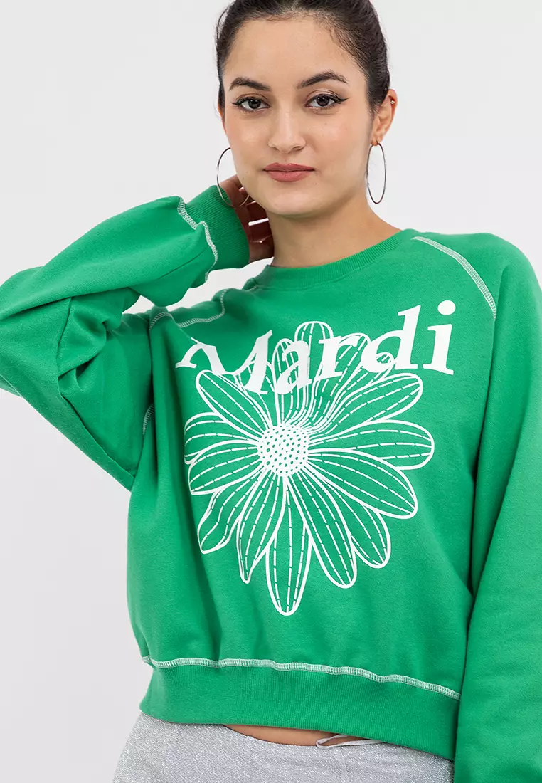 Sweatshirt Raglan Flowermardi_Green