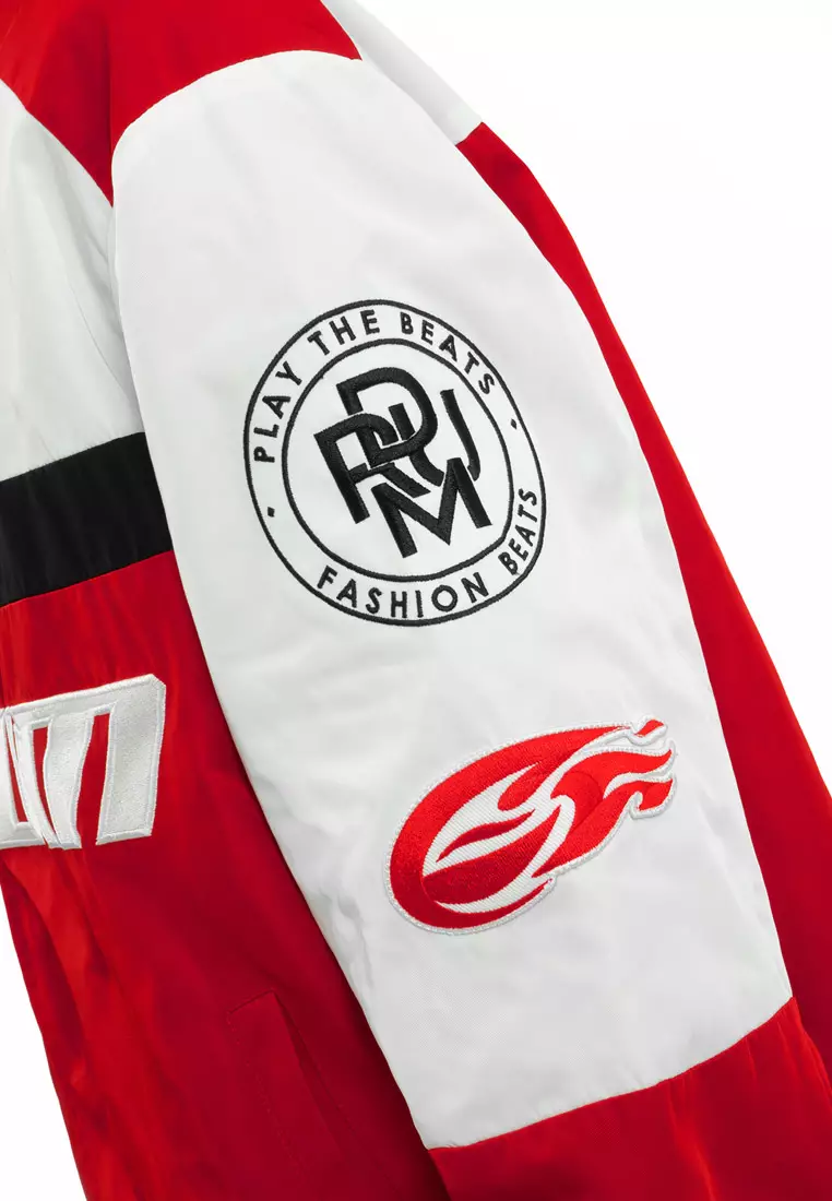 SELECT Embroidery Patches Racing Collection Jacket - Red