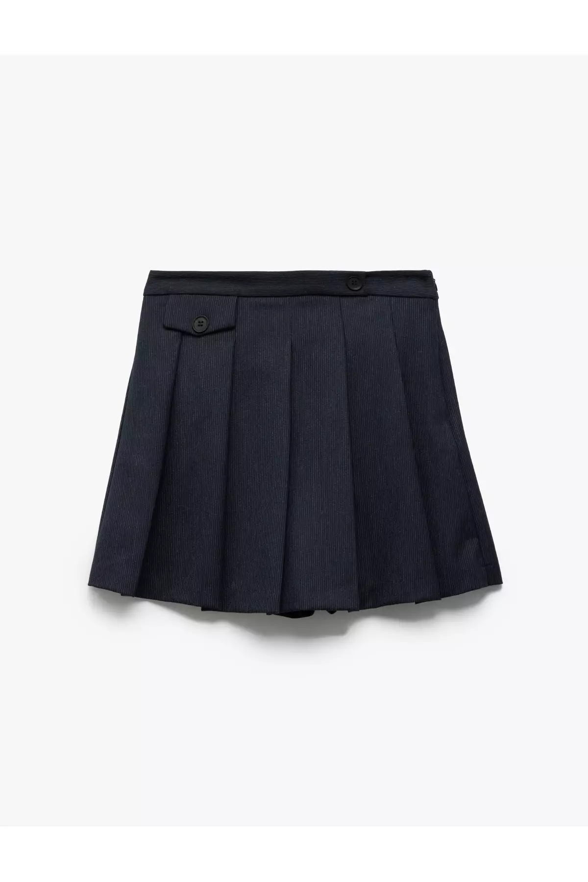 Pleated High Waist Mini Shorts Skirt
