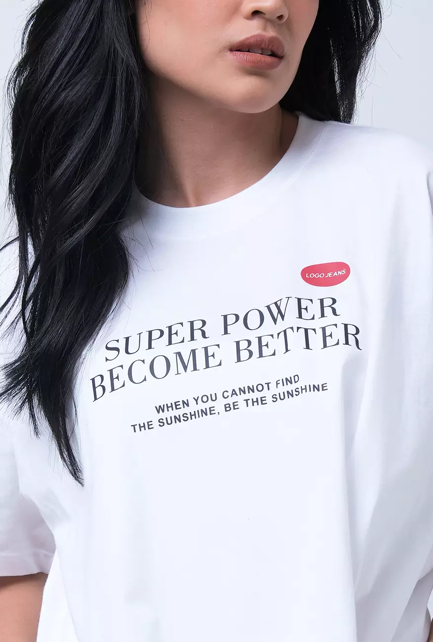 Kaos Wanita Oversize Xyla Offwhite