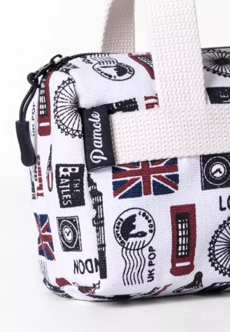 Pamole Pouch Kosmetik Bahan Kanvas Penutup Resleting - London