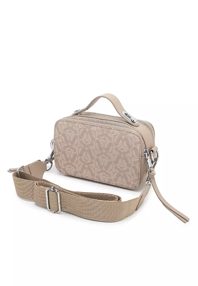 Women's Top Handle Bag / Sling Bag / Crossbody Bag / Shoulder Bag (Tas Tangan Wanita / Tas Selempang Wanita / Tas Bahu Wanita) - Krem
