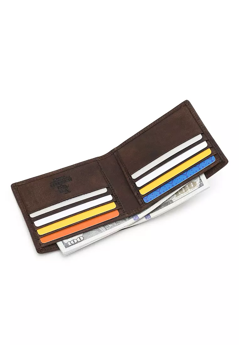 Genuine Leather RFID Short Wallet (Dompet Pendek Kulit Asli RFID Pria) - Cokelat