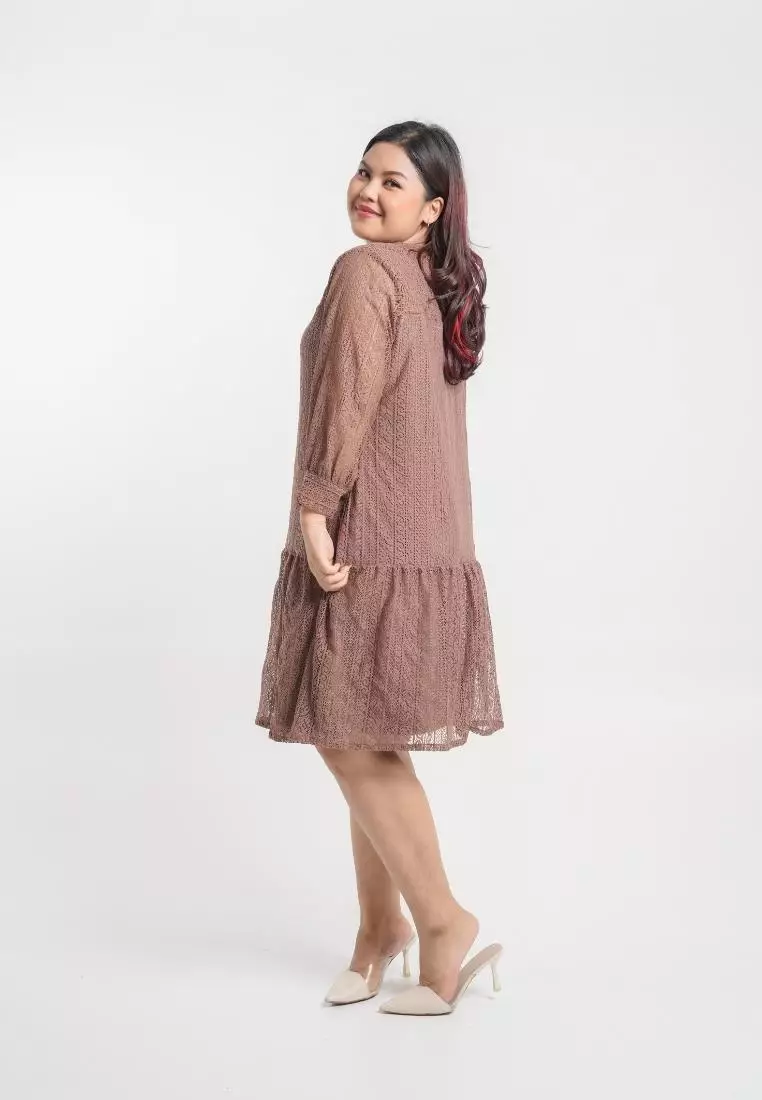 Plus Size Party Dress Porta Bronze