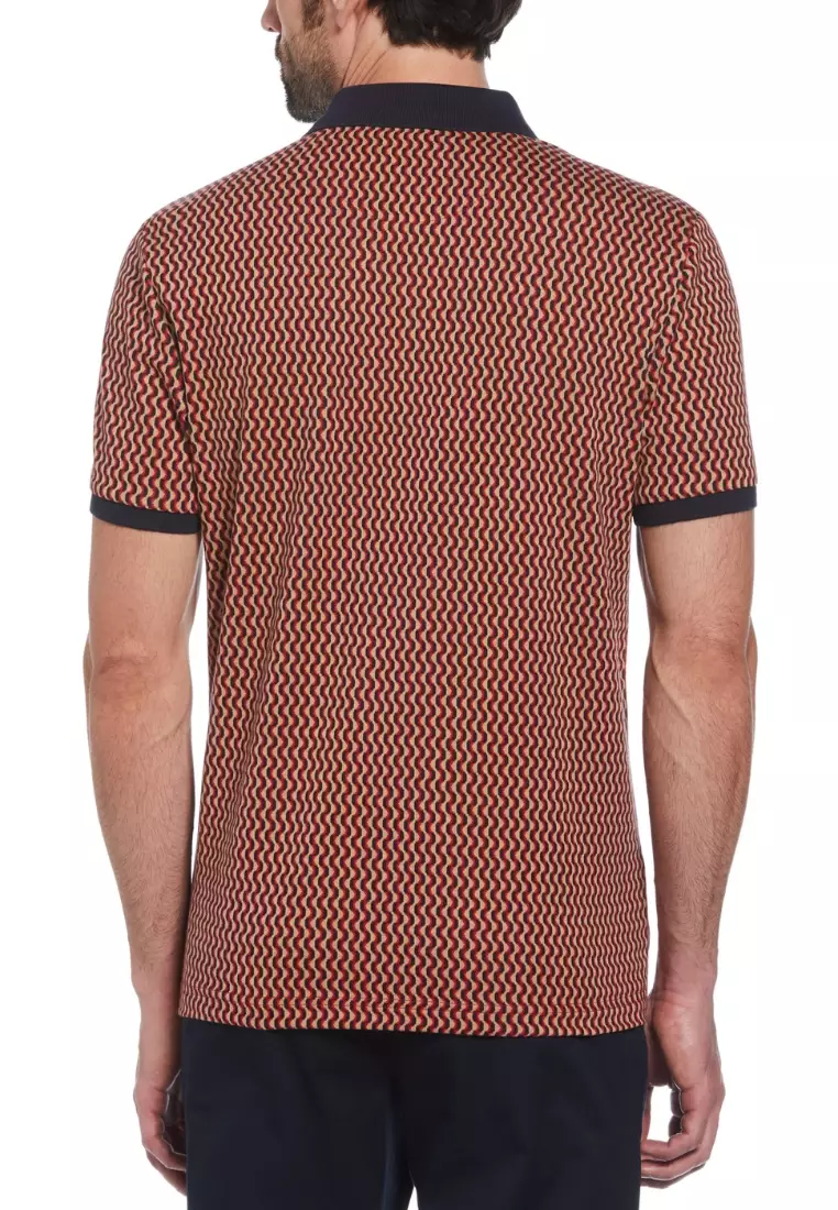 Mini Geo Print Short Sleeve Polo Shirt