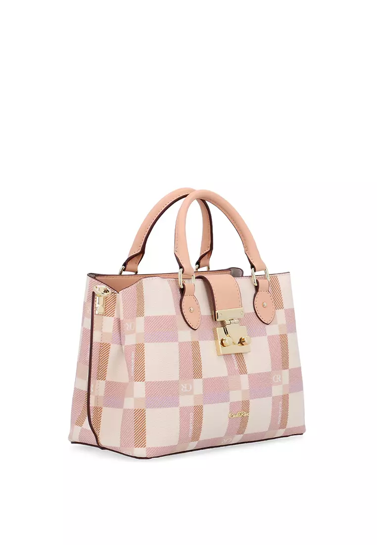 CR Dainty Check Top Handle - Peach