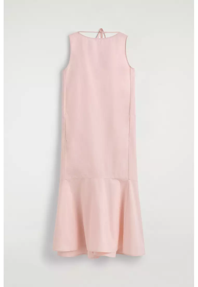 DROPPED-HEM COTTON MIDI DRESS