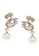 estele gold Estele Rose Gold Plated CZ Swan Shaped Pearl Drop Earrings for Women B5B81AC9D2D185GS_3