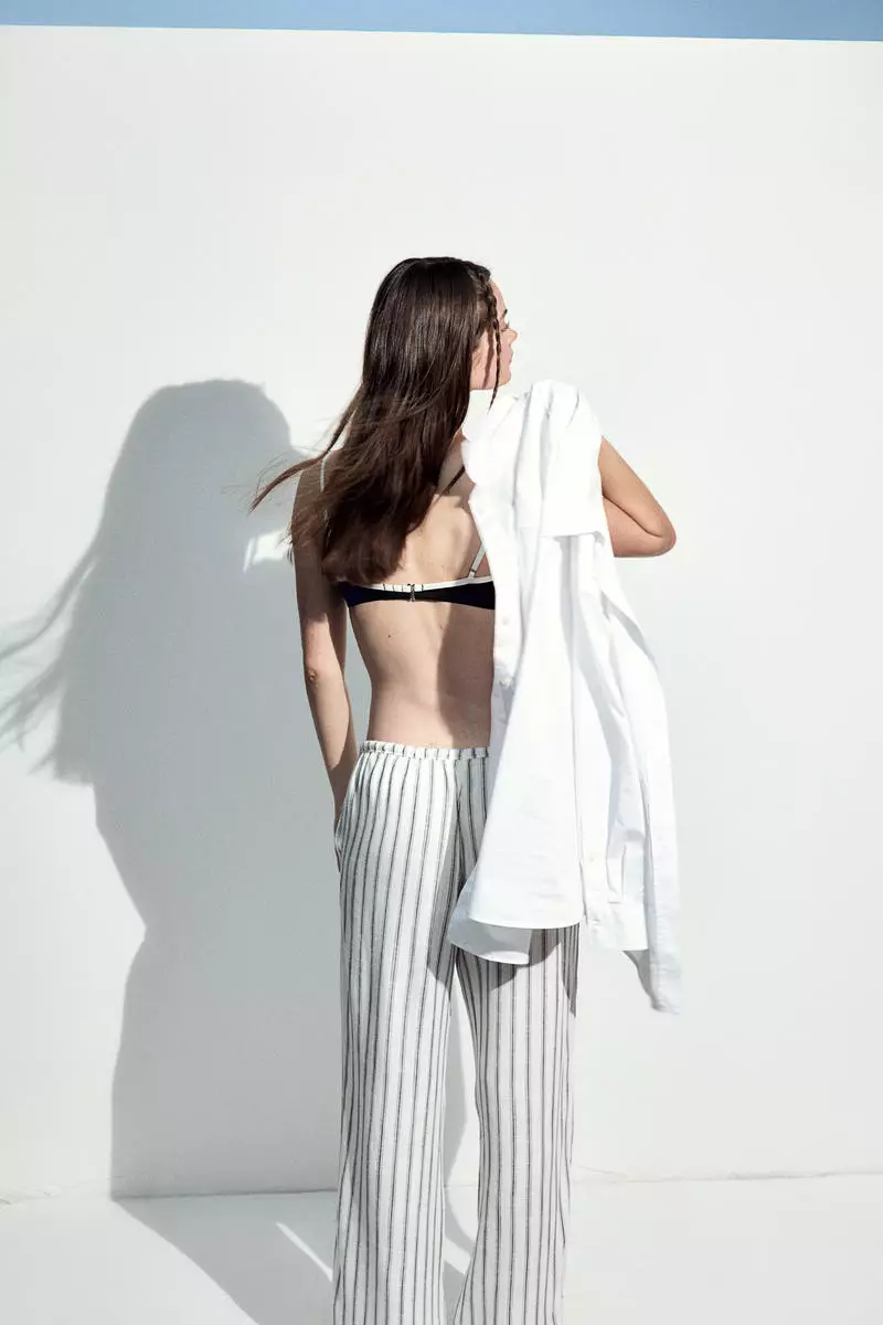 Straight drawstring trousers