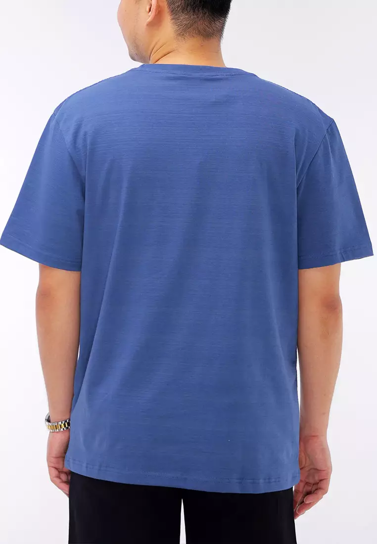 Round Neck Streaky Short Sleeve