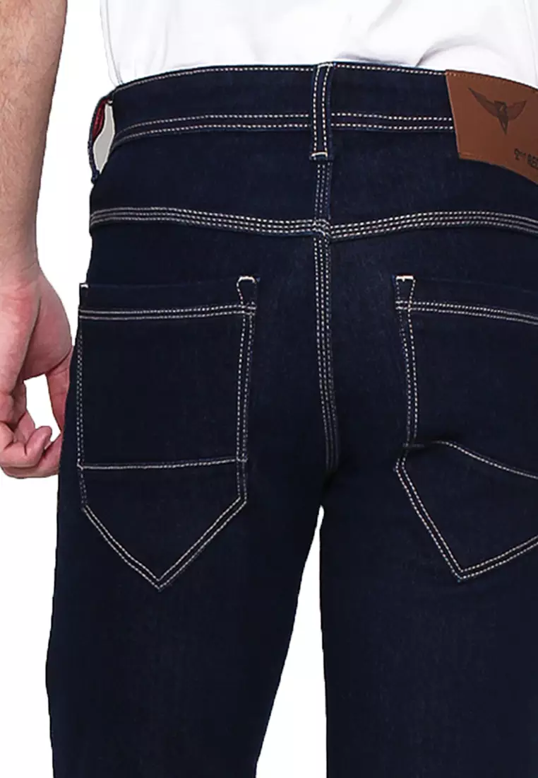 Jeans Slim Fit Premium Denim Stretch Blue Black ZA252