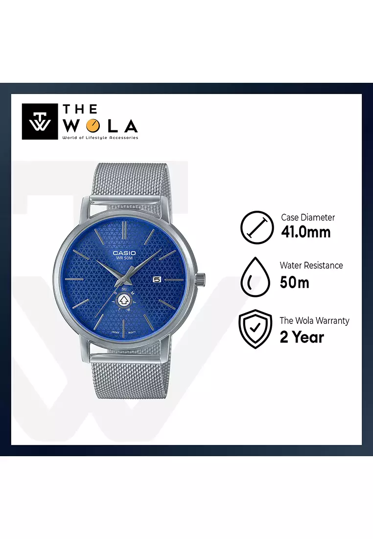 Casio men's sales silver watches