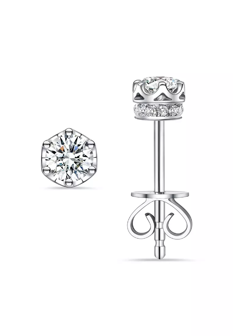 Gold side cheap stud earrings