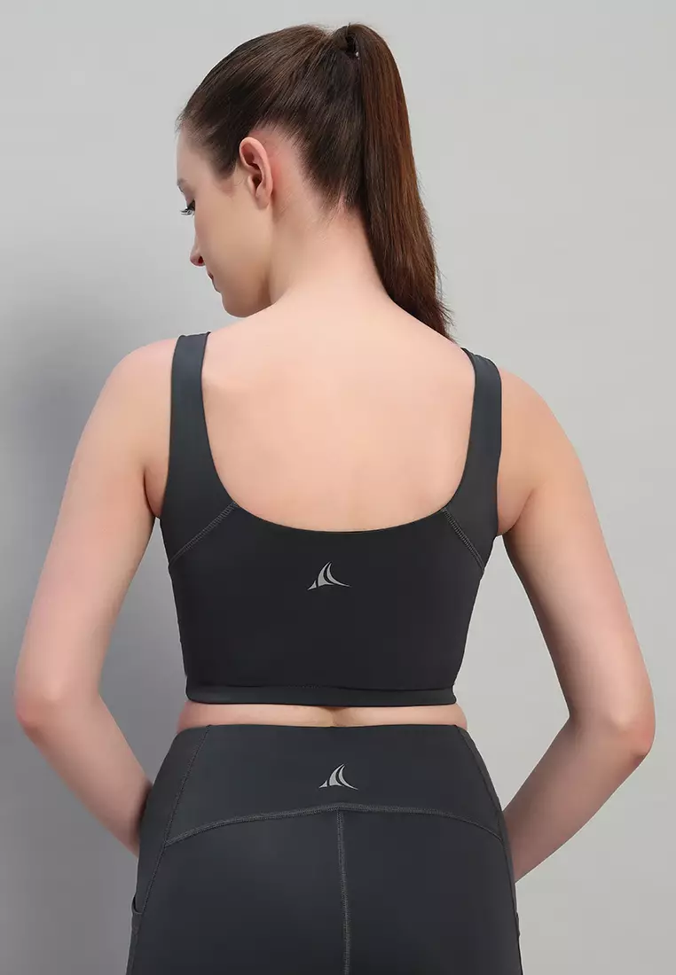 Tangki Lycra Nilon Ultra Lembut Abu-abu Wanita