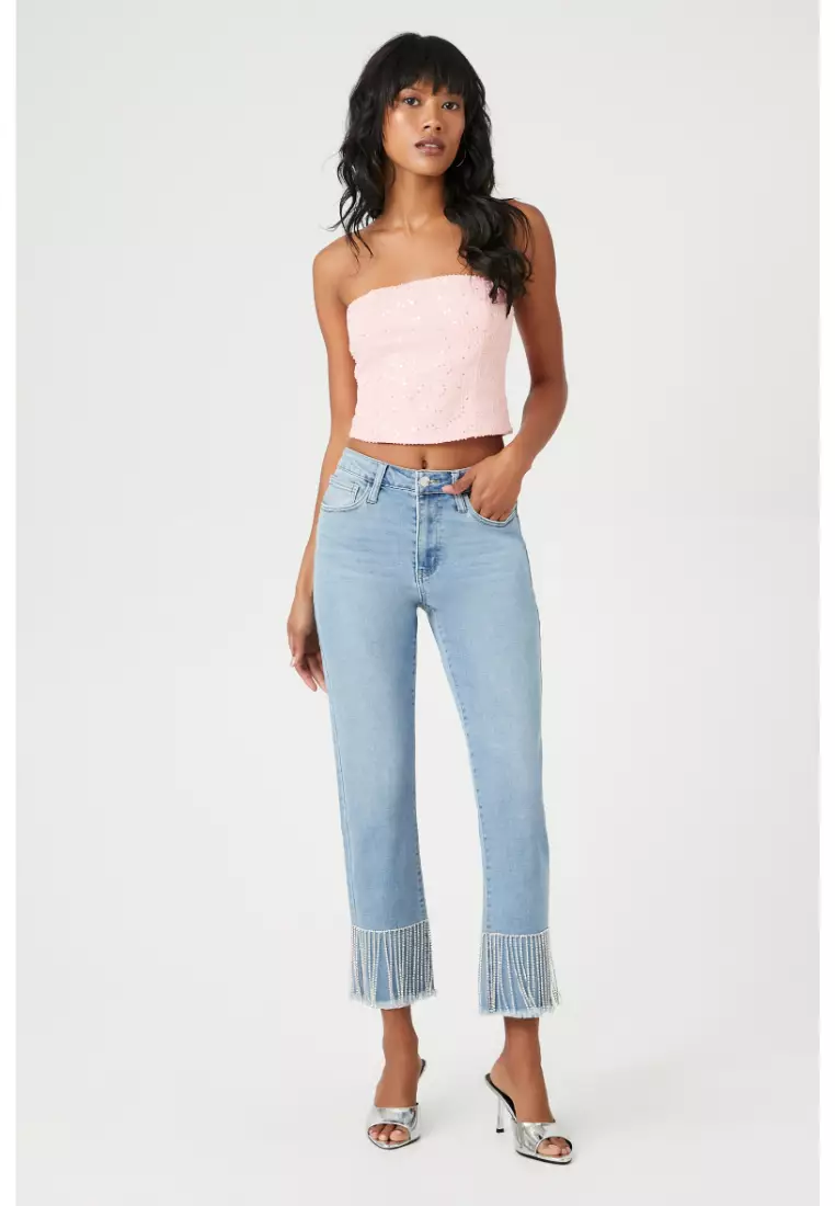 Sequin tube top forever top 21