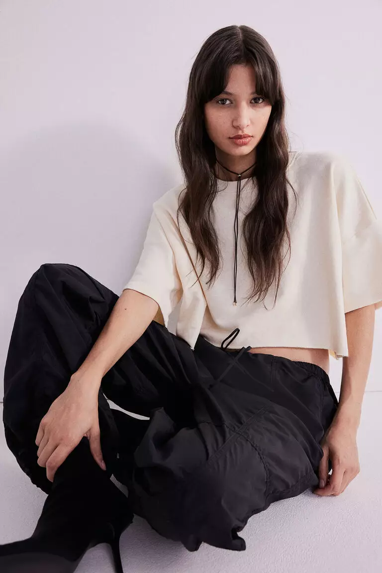 Nylon parachute trousers