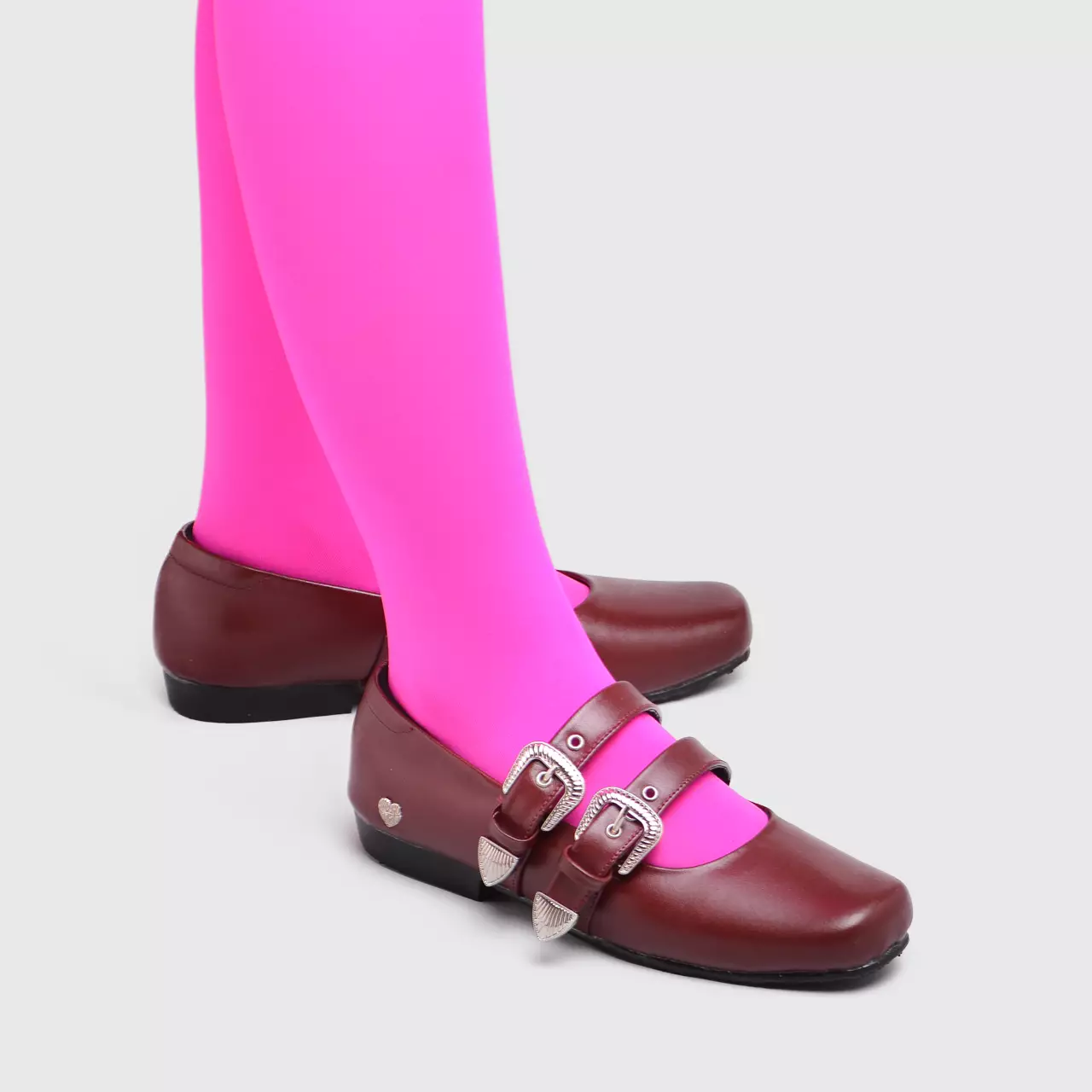 Baleva Flat Shoes Genuine Leather Maroon