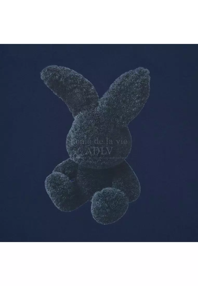 ADLV Navy Fuzzy Rabbit Short Sleeve T-Shirt