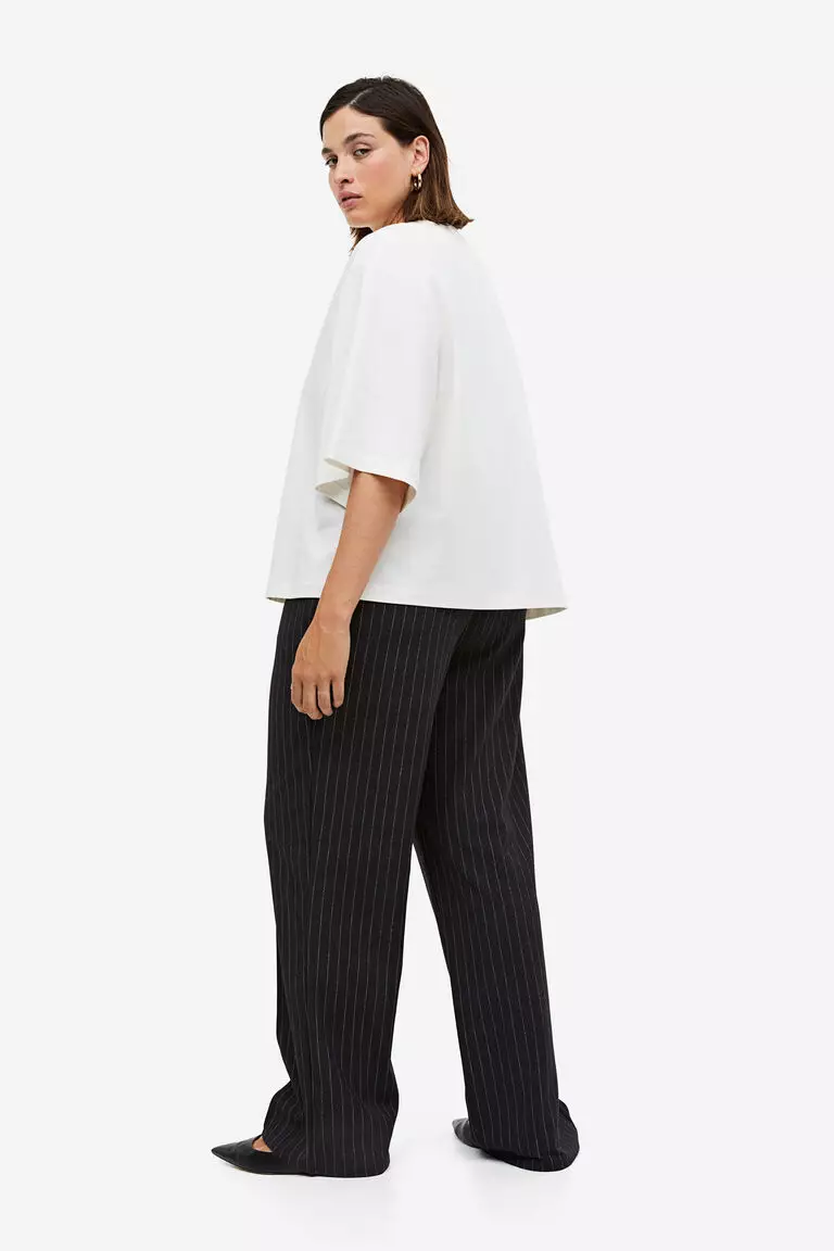 High-waisted tailored trousers
