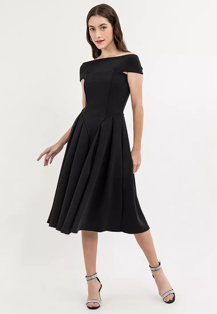 Reverie Off Shoulder Midi Dress