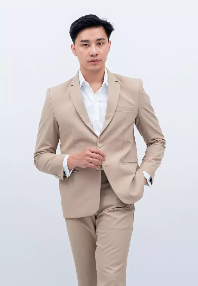 Houseofcuff Jas Set Celana Formal Blazer Krem Formal Pria Jas Nikah