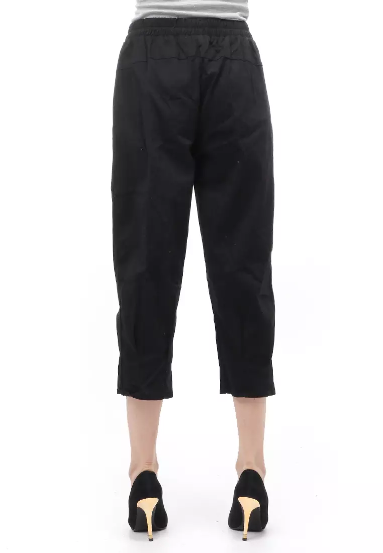 Radcliff Celana Panjang Ruberry Waist Bawahan Wanita Model Jogger Casual - Black