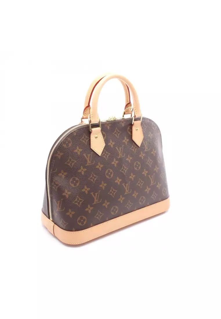 Pre-Loved Louis Vuitton Alma monogram Handbag PVC leather Brown