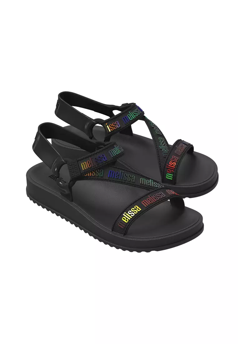 Buy Melissa Stripes M Lover AD Women Sandals Black/Yellow Online