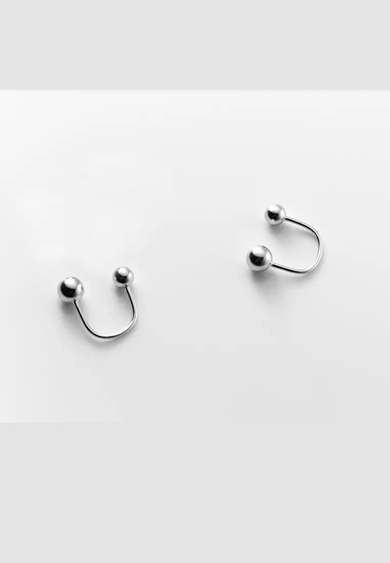 925 Silver Double Beads Earrings JW AR-G8848