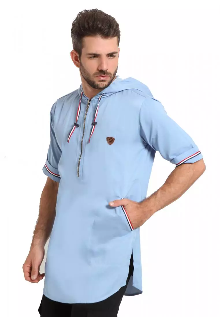 Zayidan Baju Koko Gamis Muslim Pria - Munif Denim Hoddie