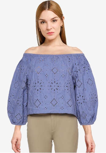 Buy Gap Off Shoulder Eyelet Top 2021 Online Zalora Singapore