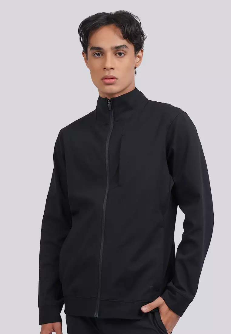 High Collar Active Knit Jacket