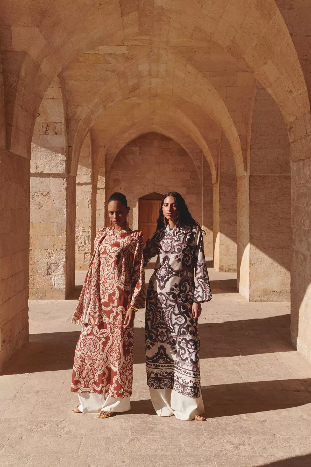 MODEST Satin Print Dress