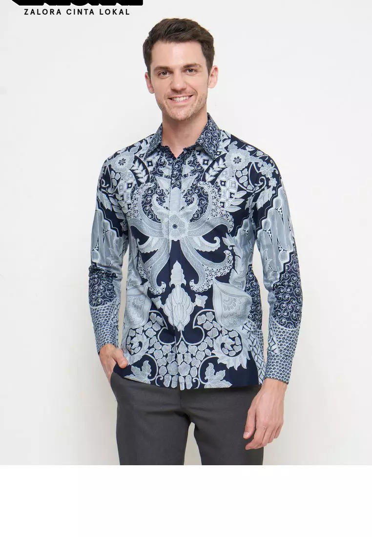 Regfit Prawara Kemeja Batik Pria Lengan Panjang