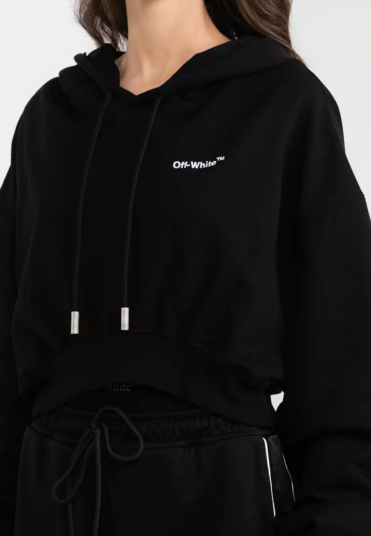 Off white cropped hoodie online