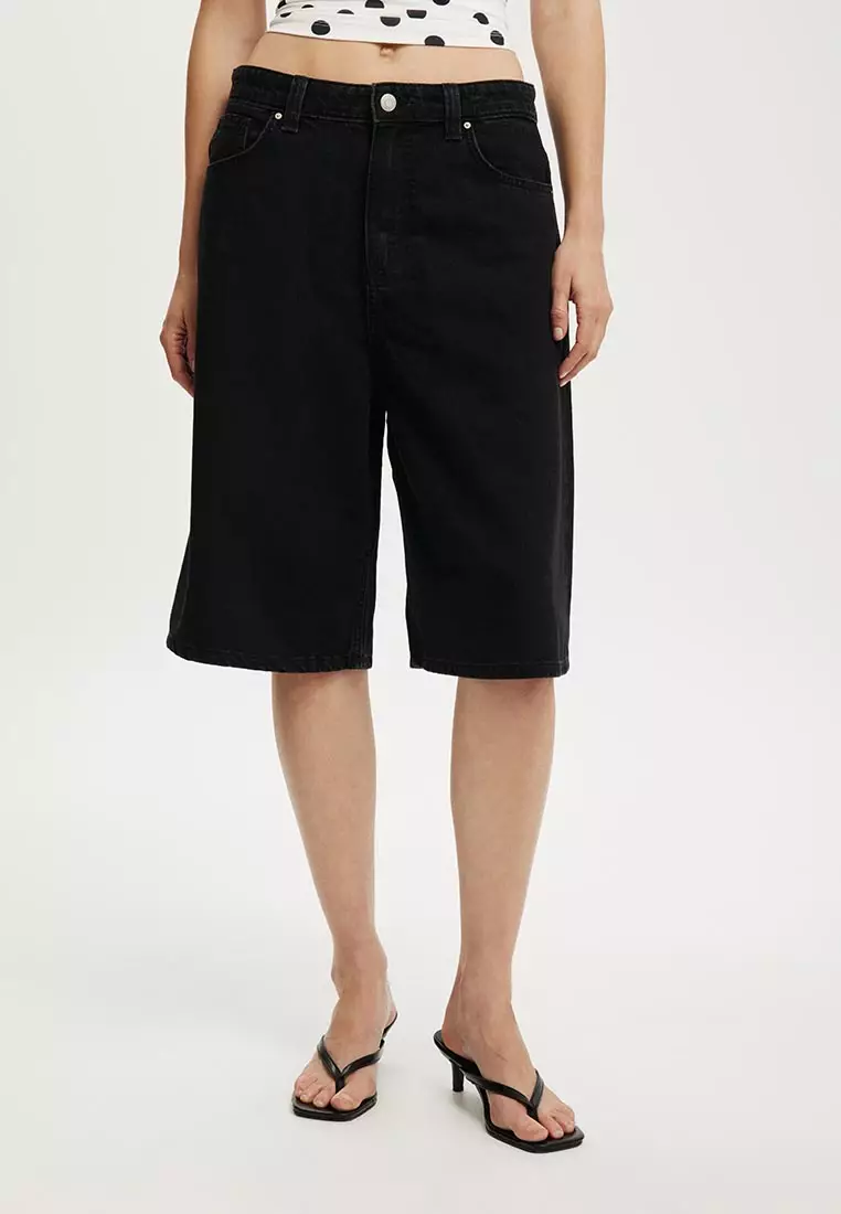 Lyocell Wide Denim Jorts