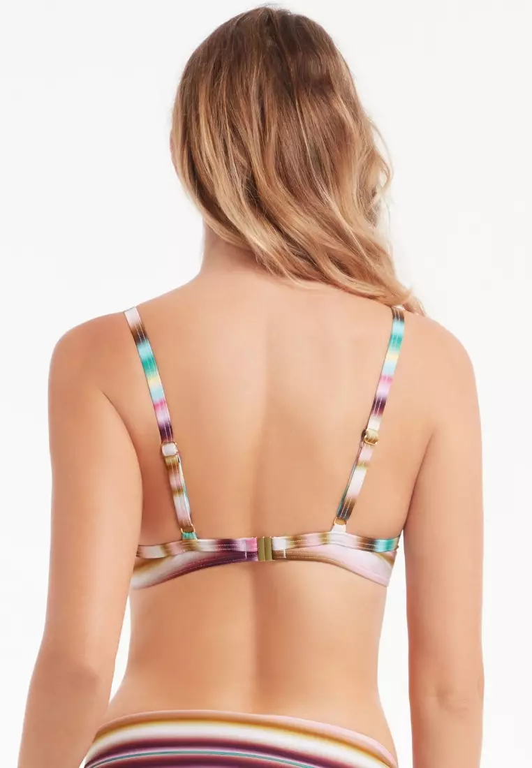 Sunset Paradiso粉紫色打結有鋼線比基尼上衣