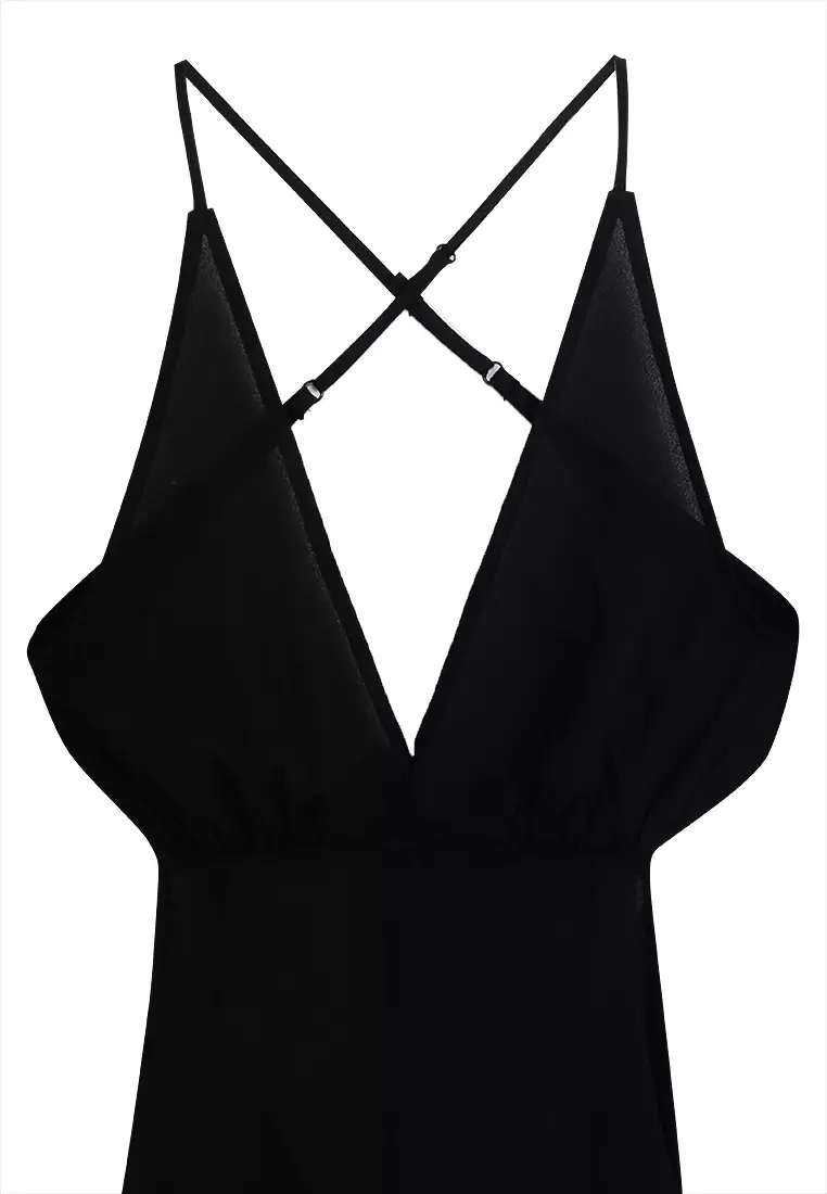 Strappy Mini Dress With Godet Skirt