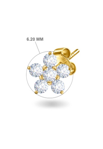 Aquae Jewels yellow Earrings Fairy Flower, 18K Gold and Diamonds - Yellow Gold,Lobe Earring,Pair 4C27CAC1A0C593GS_1