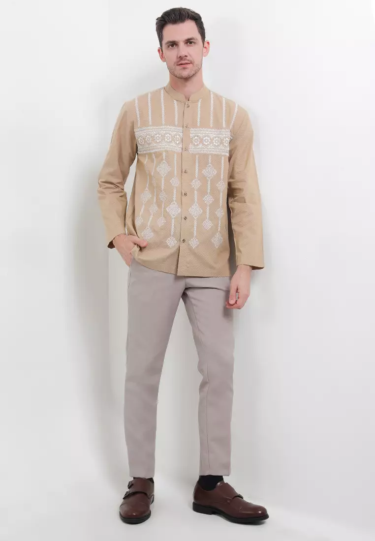 Kanaka Coklat Lengan Panjang Baju Koko