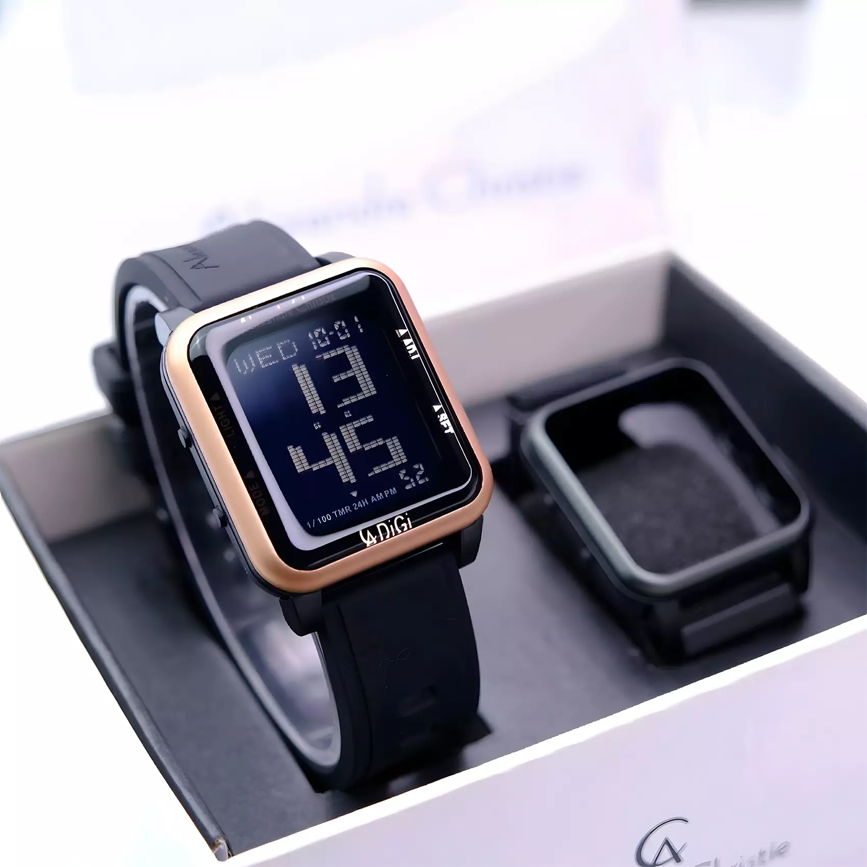 Alexandre Christie DiGi - Jam Tangan Digital Pria - Black Dial - Black Rubber Strap - 9344 MHRIPBA