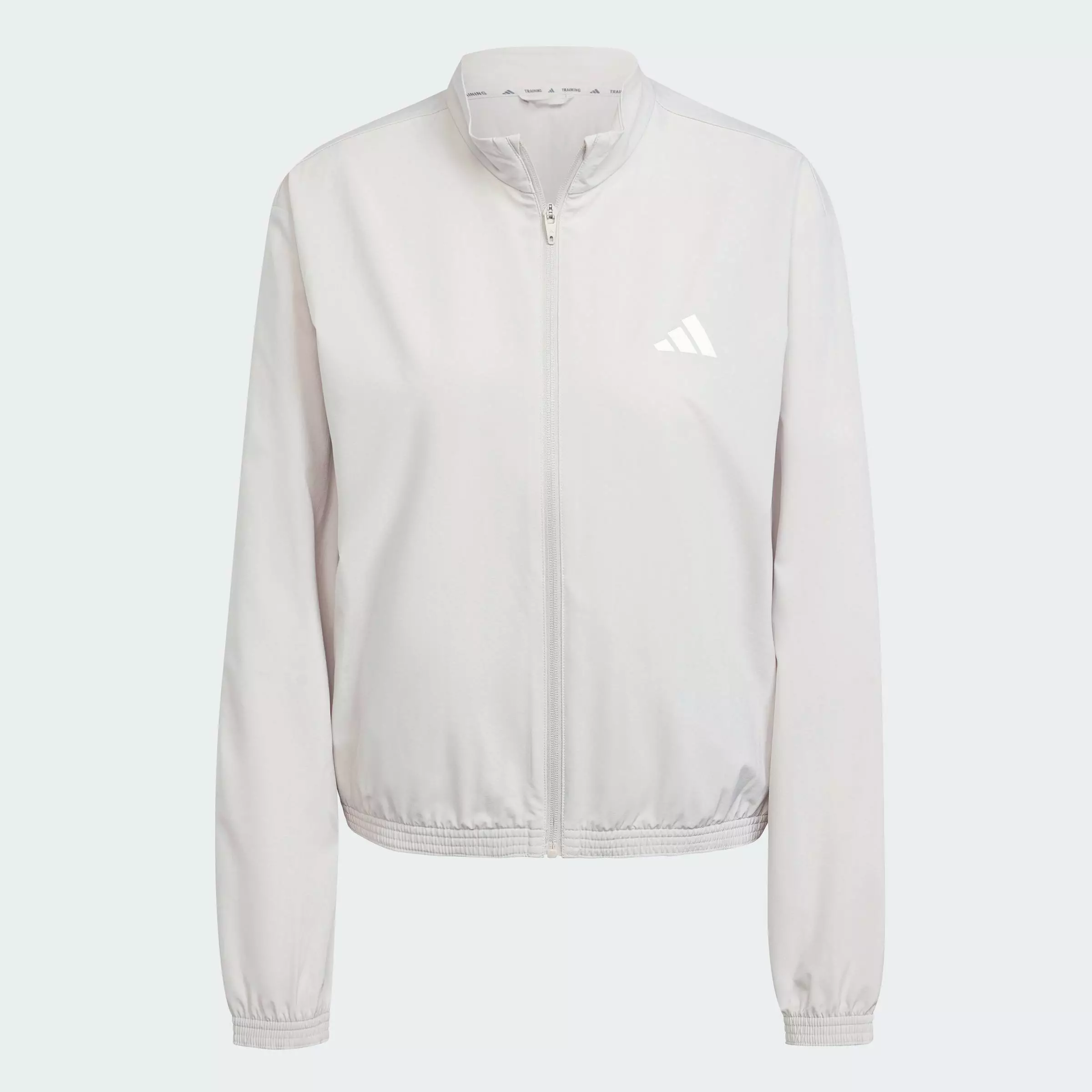 Gym & Training Train Essentials 3-Stripes Woven Warm-Up Jacket Women Beige JE6173
