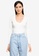 MISSGUIDED white Skinny Rib Knitted V Neck Body 76FD5AAF955235GS_1