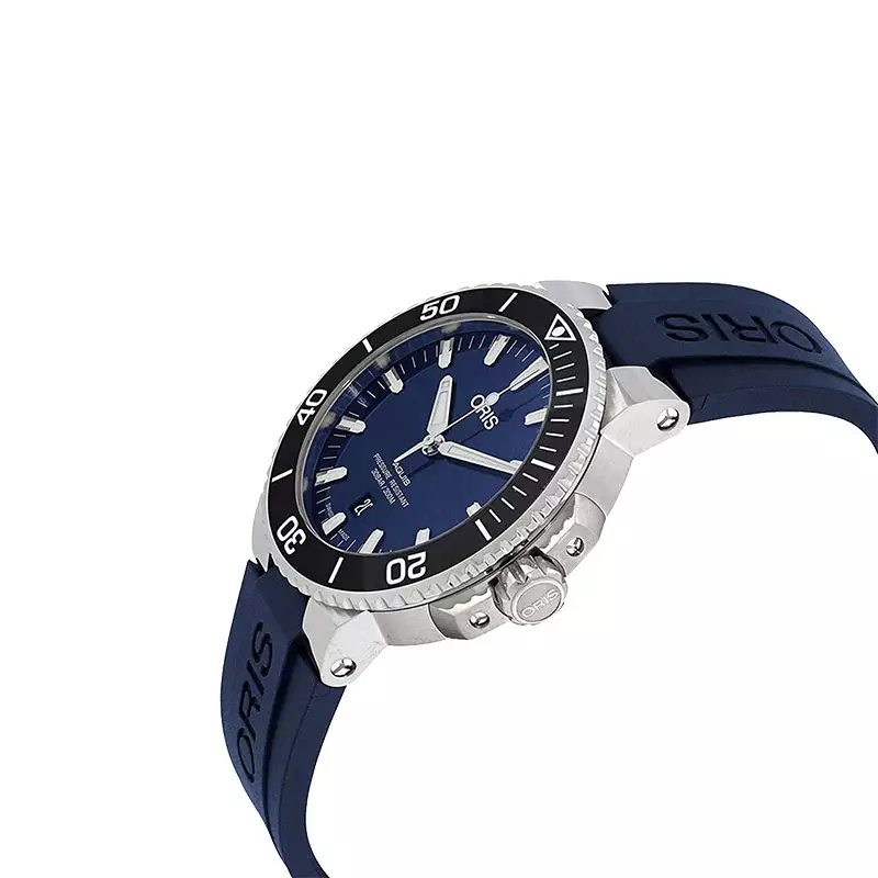 Jam Tangan Pria Oris Aquis 01-733-7730-4135-07-4-24-65EB Blue Dial Navy Blue Rubber Strap